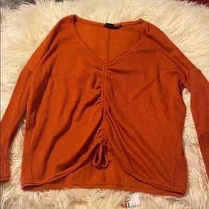 urban outfitters orange cinch long sleeve